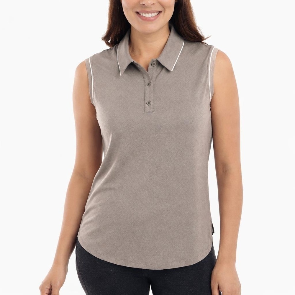 Elle Sport Women's XS Sleeveless Polo Beige H0616